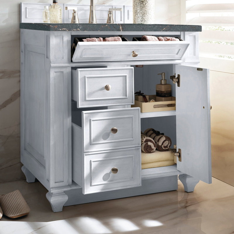 Bristol 30'' W Single Vanity, Bright White, Parisien Bleu, 8" Widespread