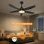 Ventilateur de plafond avec lumière, télécommande et commande APP, ventilateurs de plafond RVB noirs de 42 po avec 6 vitesses réversibles, gradation continue 3000-6500K, petit ventilateur de plafond moderne à profil bas pour chambre / intérieur / ex