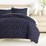 Ensemble de housse de couette en microfibre à motif de literie ultra douce en fleurs de minuit