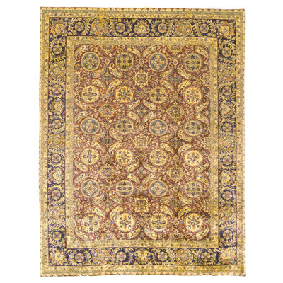 High-Quality Hand-Knotted Red And Blue Area Rug