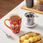 Grande tasse à thé en céramique 16 oz avec infuseur et couvercle en acier inoxydable vancasso, tasse à thé décorative florale, 6 motifs assortis, va au micro-ondes, au lave-vaisselle et au four-132277152