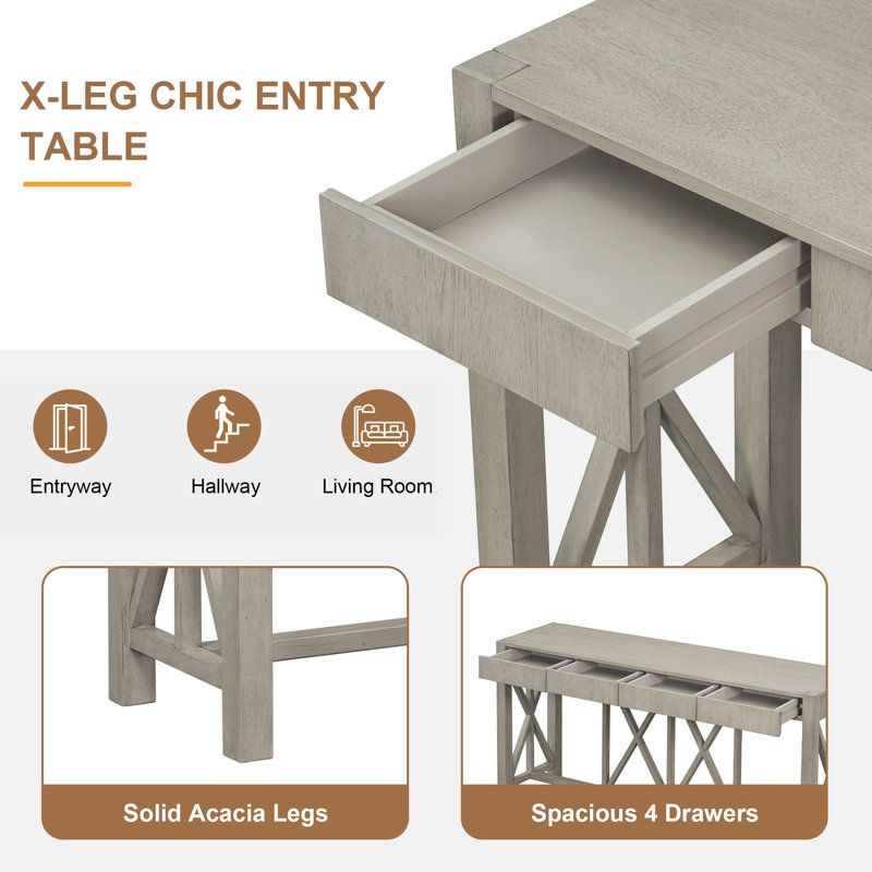 Huckins 60" Console Table, Gray