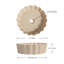 Lavabo vasque de salle de bain rond contemporain en céramique festonnée de 15 po Atelier, vasque à dessus de comptoir cannelé beige mat-121975572