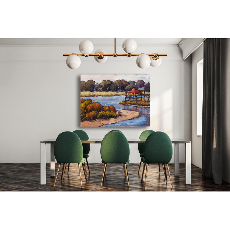 Funky Marsh - Artist Enhanced Canvas Print, Brown Framed Canvas, 40" H x 60" W x 1.75" D