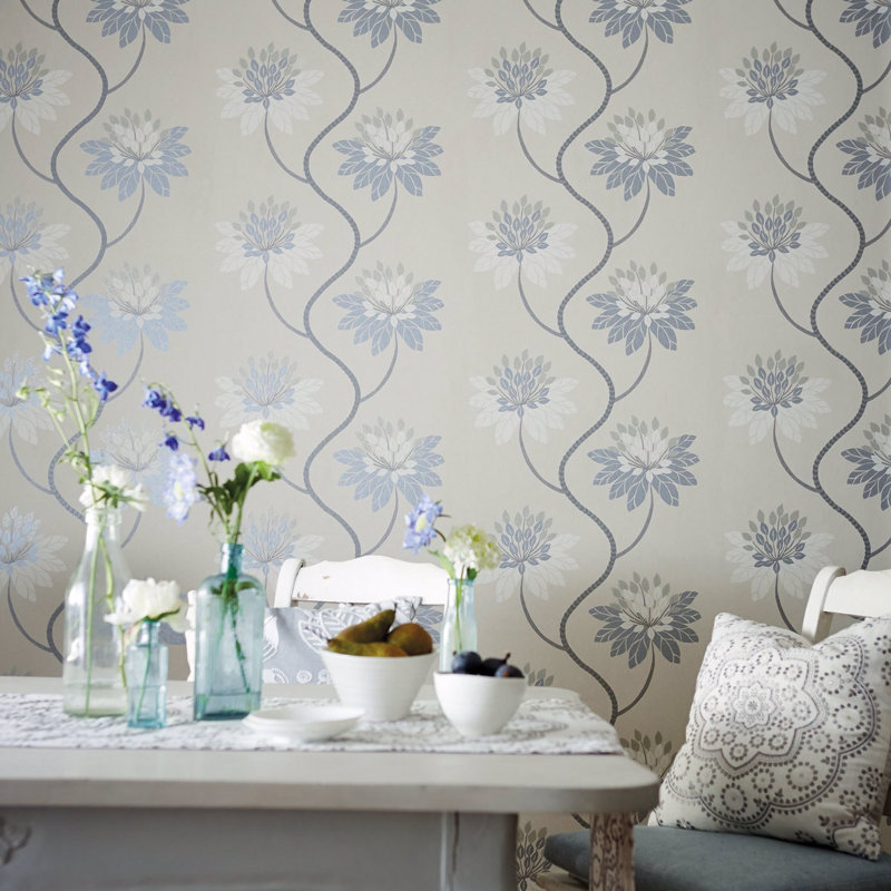 Eloise 10.05m x 52cm Wallpaper Roll, Chartreuse/Warm Grey