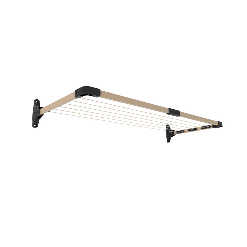 Daytek Steel Fold Down Wall-Mounted Drying Rack, Bark, 8.3" H x 60.6" W x 22" D