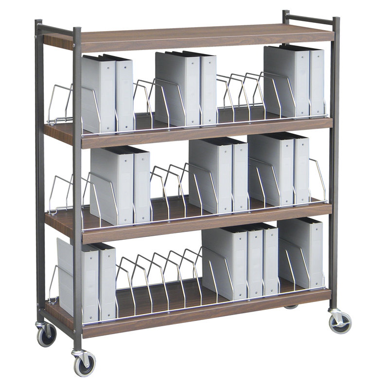 55.13'' H x 49.75'' W File Cart with Wheels, Woodgrain