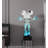 38.58" Blue+Silver Resin+Marble Decorative Objects