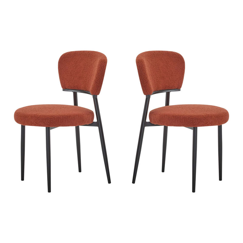 Ensemble de 2 chaises de salle à manger rembourrées, Orange