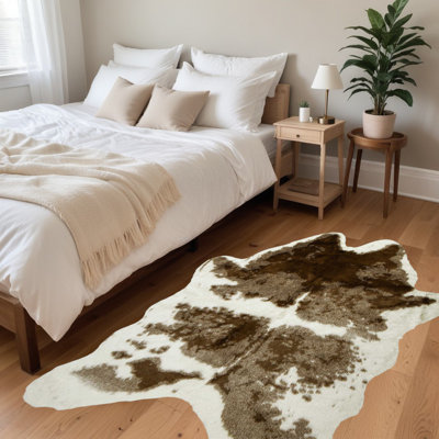 Tapis brun / blanc en peau de mouton Cogdill New Zealand Austin