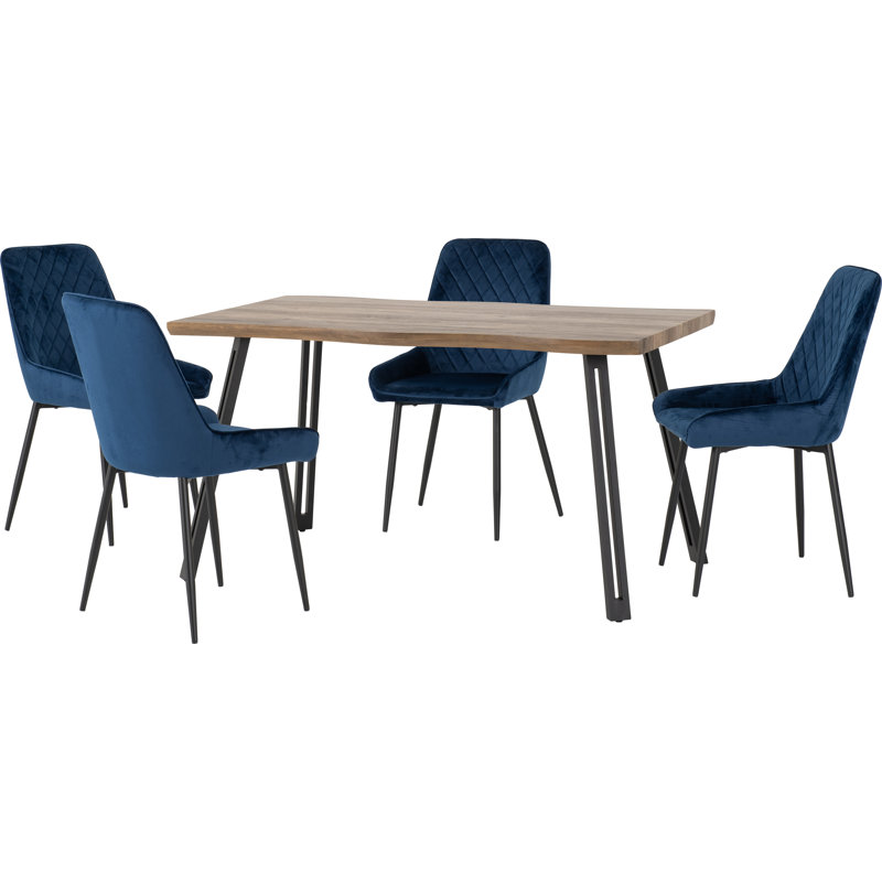  Cheshire Wave Edge Dining Set, Saphire Blue