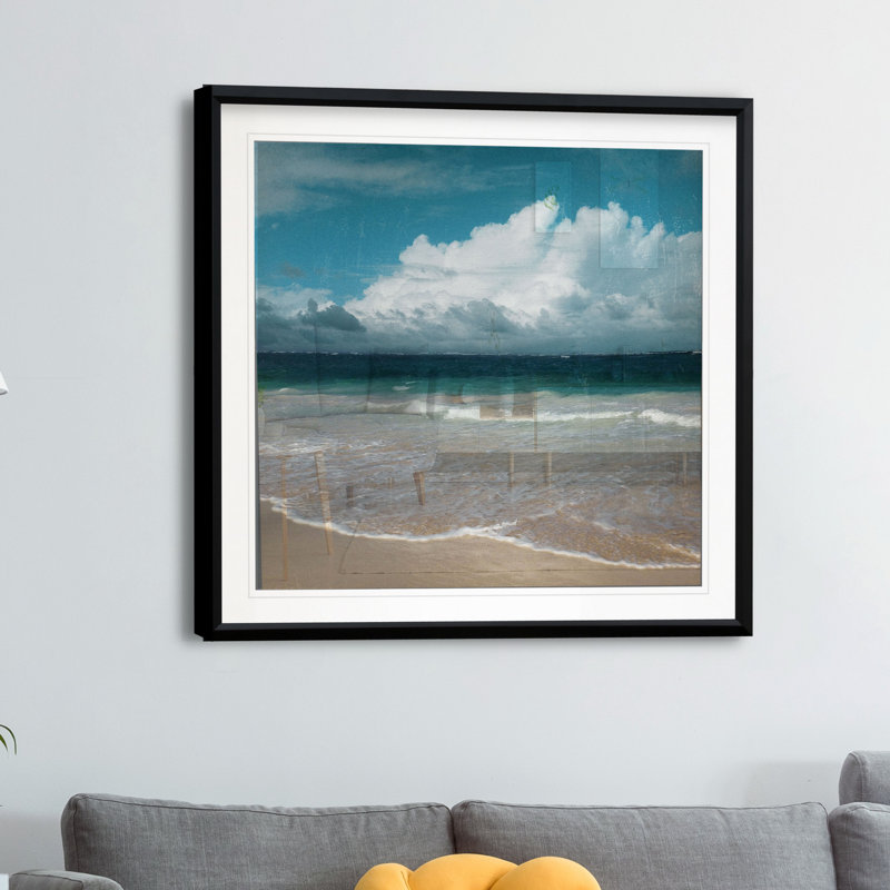 Beach Waves - photographie, H 30,5 po x l 30,5 po x P 1,5 po, Cadre plastique noir