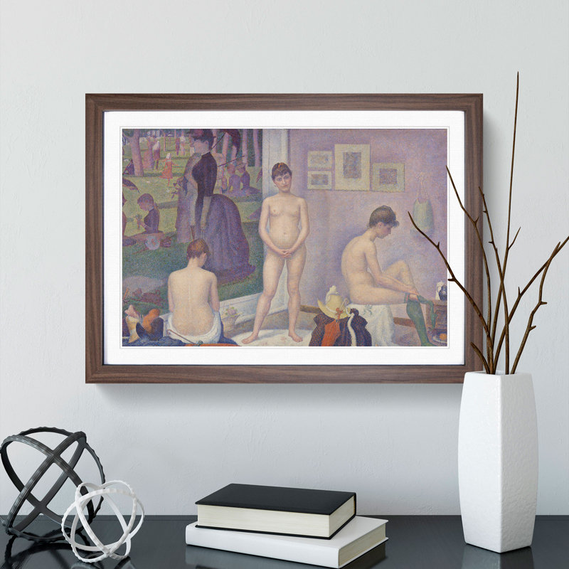 Models by Georges Seurat - Picture Frame Painting, Walnut, 48cm H x 65cm W x 2cm D