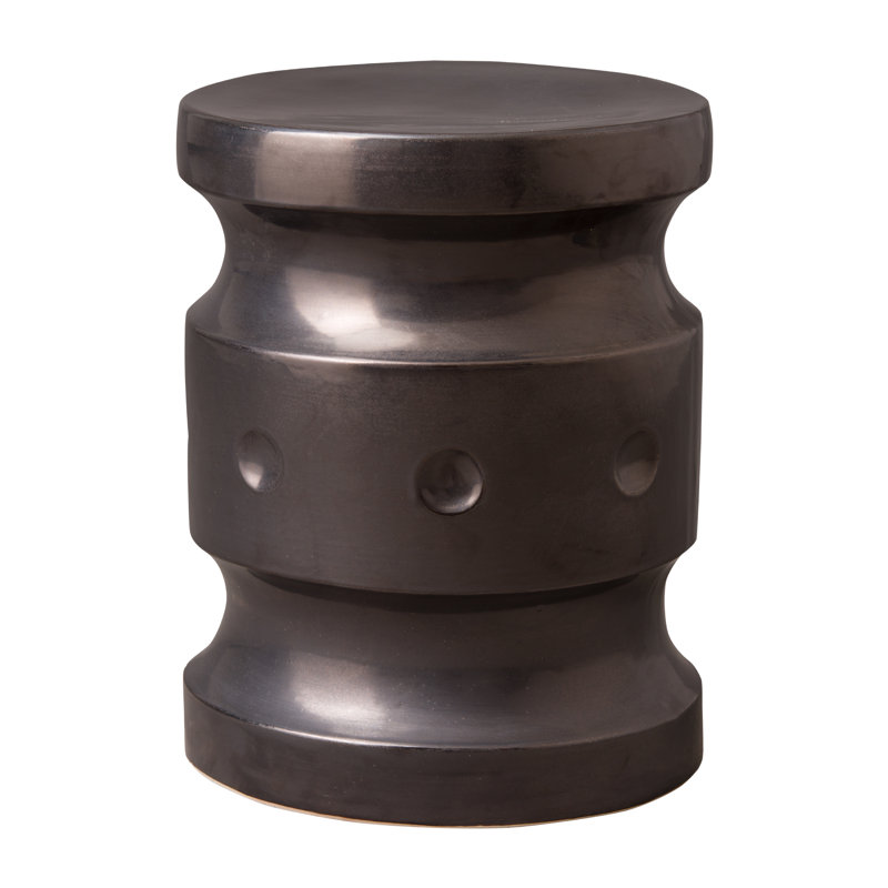 Ceramic Accent Stool, Gunmetal