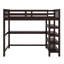 Lit mezzanine avec tablettes de rangement et bureau sous le lit-359492134