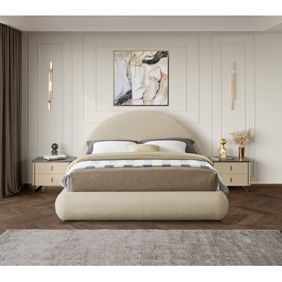 Upholstered Bed -  Meridian Furniture USA, RudyBeige-Q