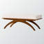 Banc Bryce avec tissu bouclé crème et finition noyer, H 18,09 po x l 46,95 po x P 17,4 po-1868558164