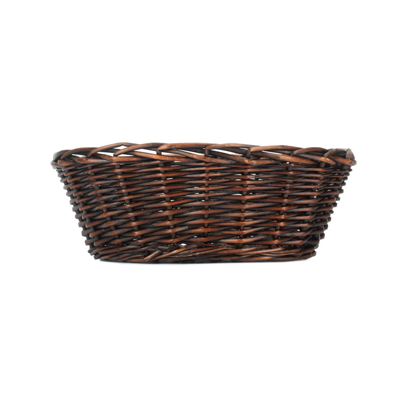 Lily Manor Wicker Oval Tray Basket, 16cm H x 42cm W x 35cm D