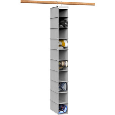 Organisateur de penderie à 6 niveaux avec 12 sections, étagères à vêtements pliables et 3 crochets pour le rangement de la chambre à coucher