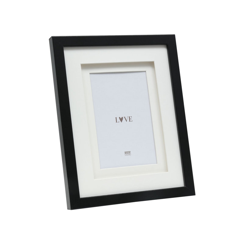 MDF Picture Frame with Mat, Black