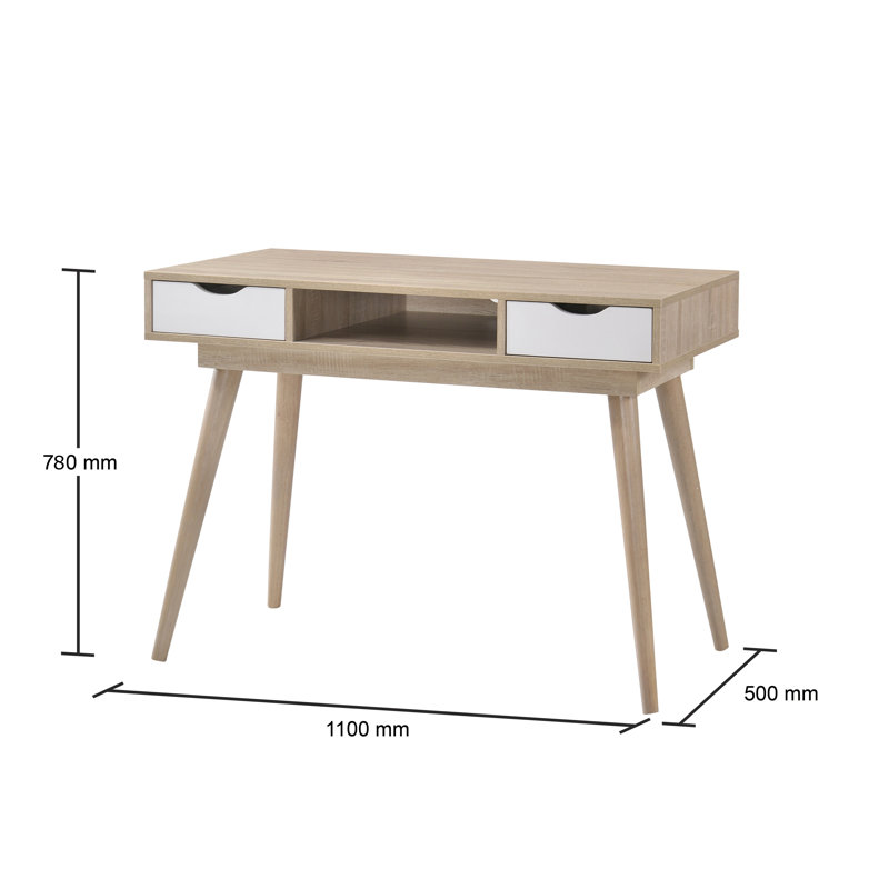 Caroline Computer Desk, Sonoma Oak/White