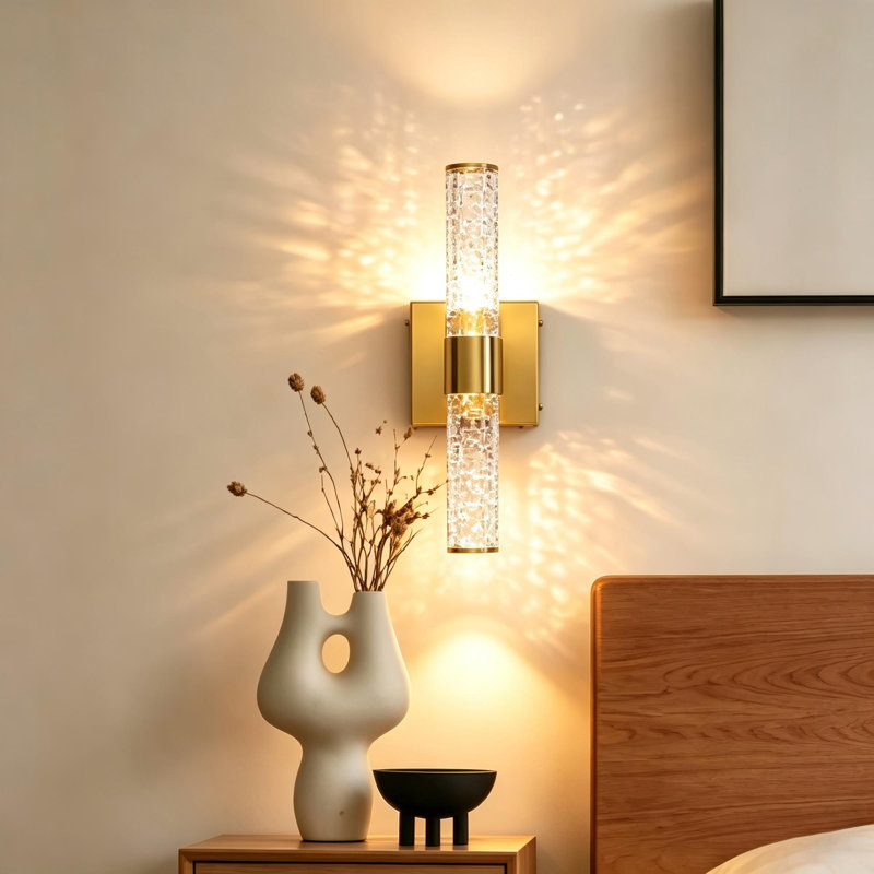 Modern Glod Bubble Cylinder Wall Sconce (Set of 2), Gold