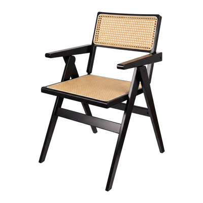 Chaise pliante en rotin, chaise de salle à manger portable avec siège et dossier en rotin tissé, capacité de poids de 440 lb, sans assemblage pour la salle à manger, le salon, la chambre à coucher, la cuisine et la cour