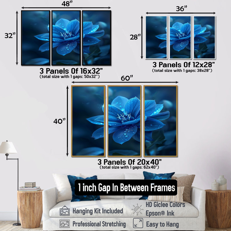 Silvio - Violet Wall Art Print Set, Gold Floater Framed, 40" H x 60" W x 1" D