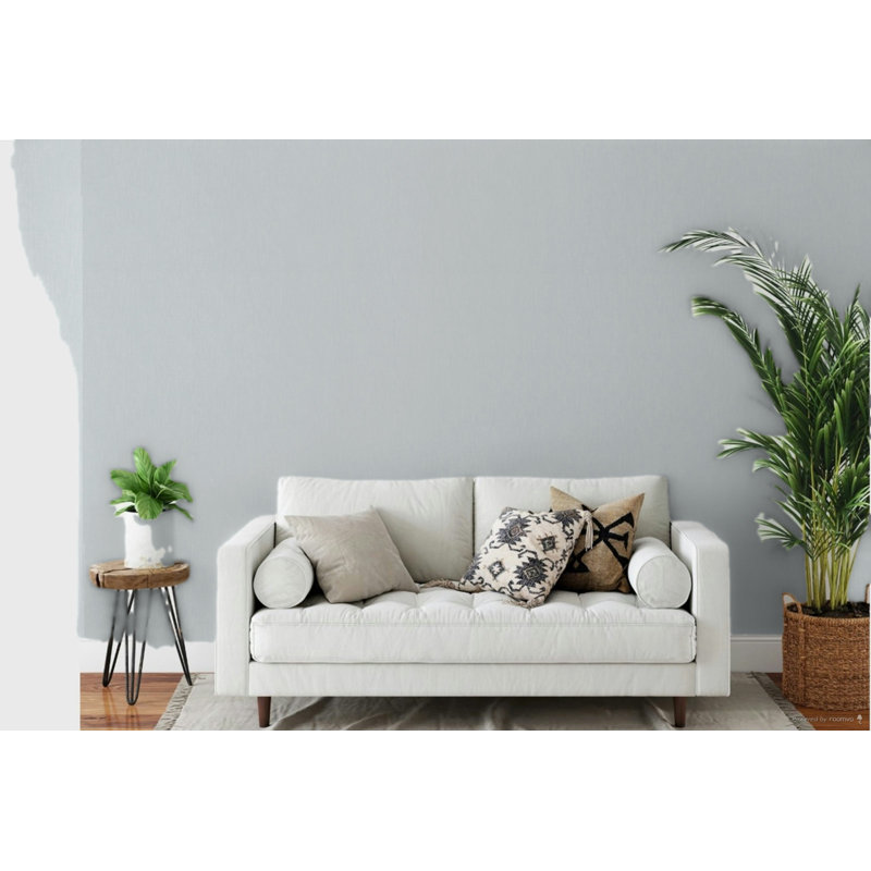 Eden Plain Linen Texture 33' L X 21" W Wallpaper Roll, Dark Gray
