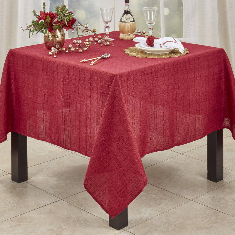 Refined Stitched Plaid Tablecloth, Square 70"