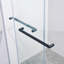 Porte de douche coulissante double sans cadre l 56 à 60 po x H 75 po, acier inoxydable 304 en noir mat, verre trempé clair de 5/16 po (8 mm) de large épaisseur.