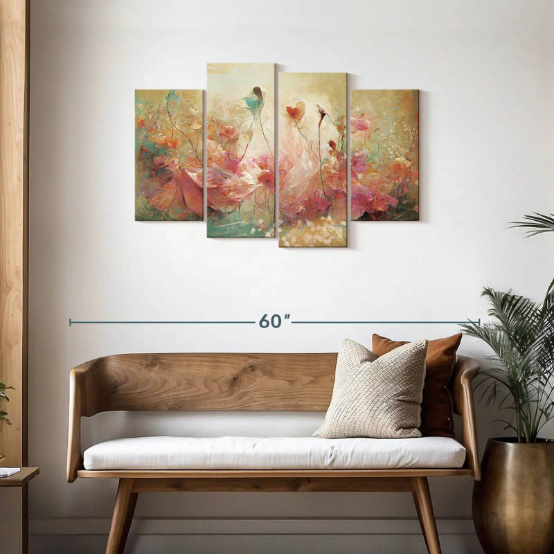 Fleurs éthérées abstraites Avery, H 27 po x l 43 po