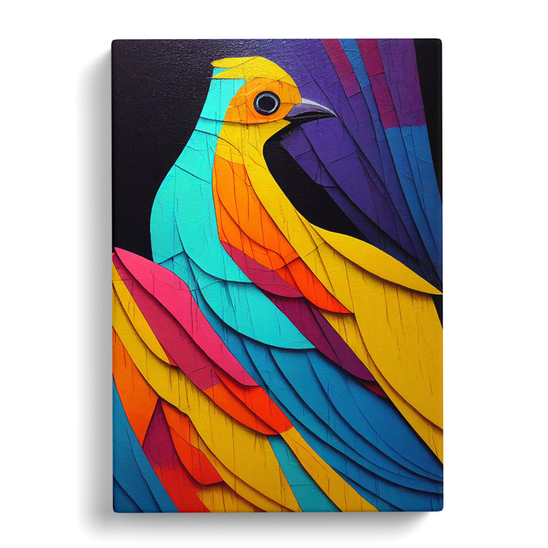 Bird In Colour No.1 Abstract - Wrapped Canvas Print, 50cm H x 35cm W x 3cm D