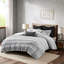 Édredon très grand / très grand en coton gris / noir Literie douce-122457731-122457733