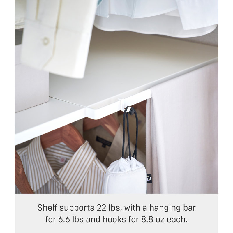 White Steel Expandable Suitcase Rack with Storage Bar