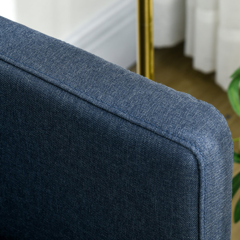Causeuse à accoudoirs carrés 53,1 po Deisi, Polyester à 100 % bleu foncé