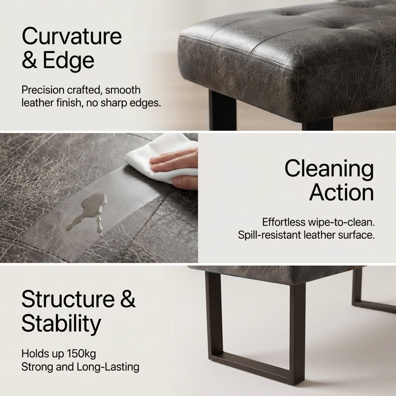 Faux Leather Upholstered Bench
