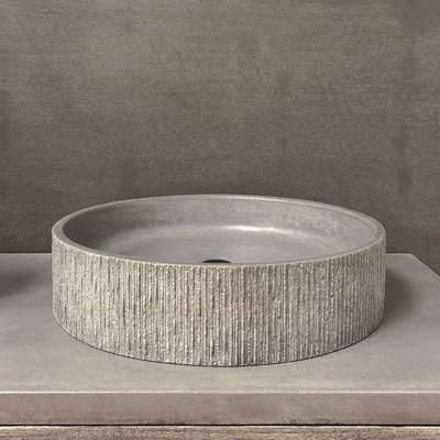 Trueform Concrete Groov 16'' Concrete Circular Bathroom Sink