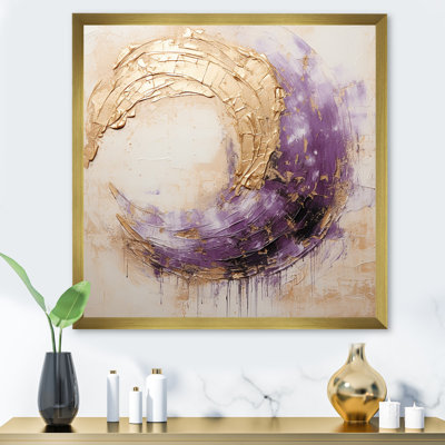 Gold And Purple Lunar Spiral - Abstract Painting Wall Art
