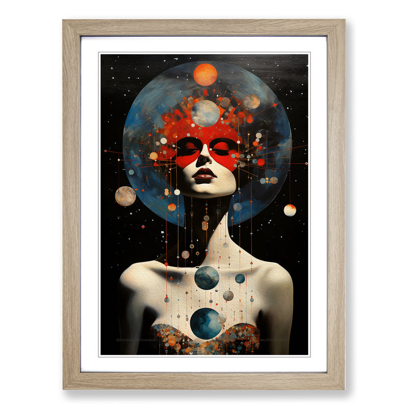 Universe Dadaism No.2 - Framed Print, 46cm H x 34cm W x 2cm D, Oak
