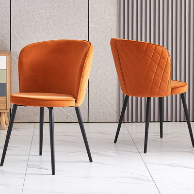 Villafane Modern Upholstered Round Seat Dining Chairs