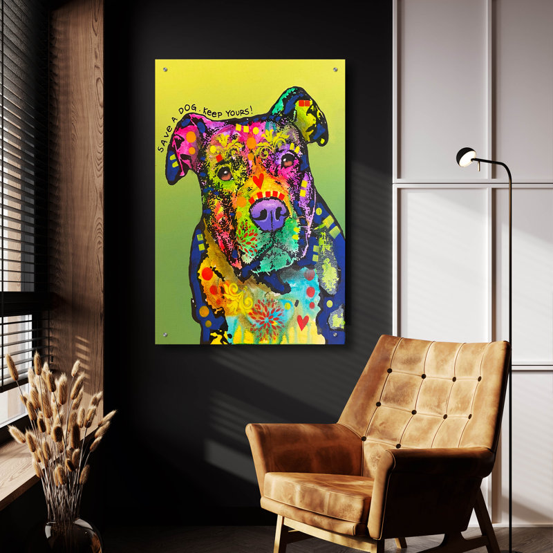 «Save A Dog» par Dean Russo, H 36 po x l 24 po x P 0,2 po