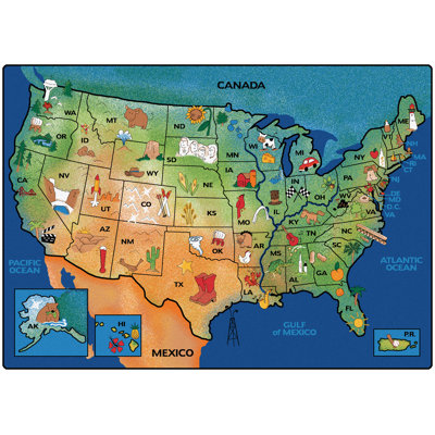Tapis bleu / vert USA