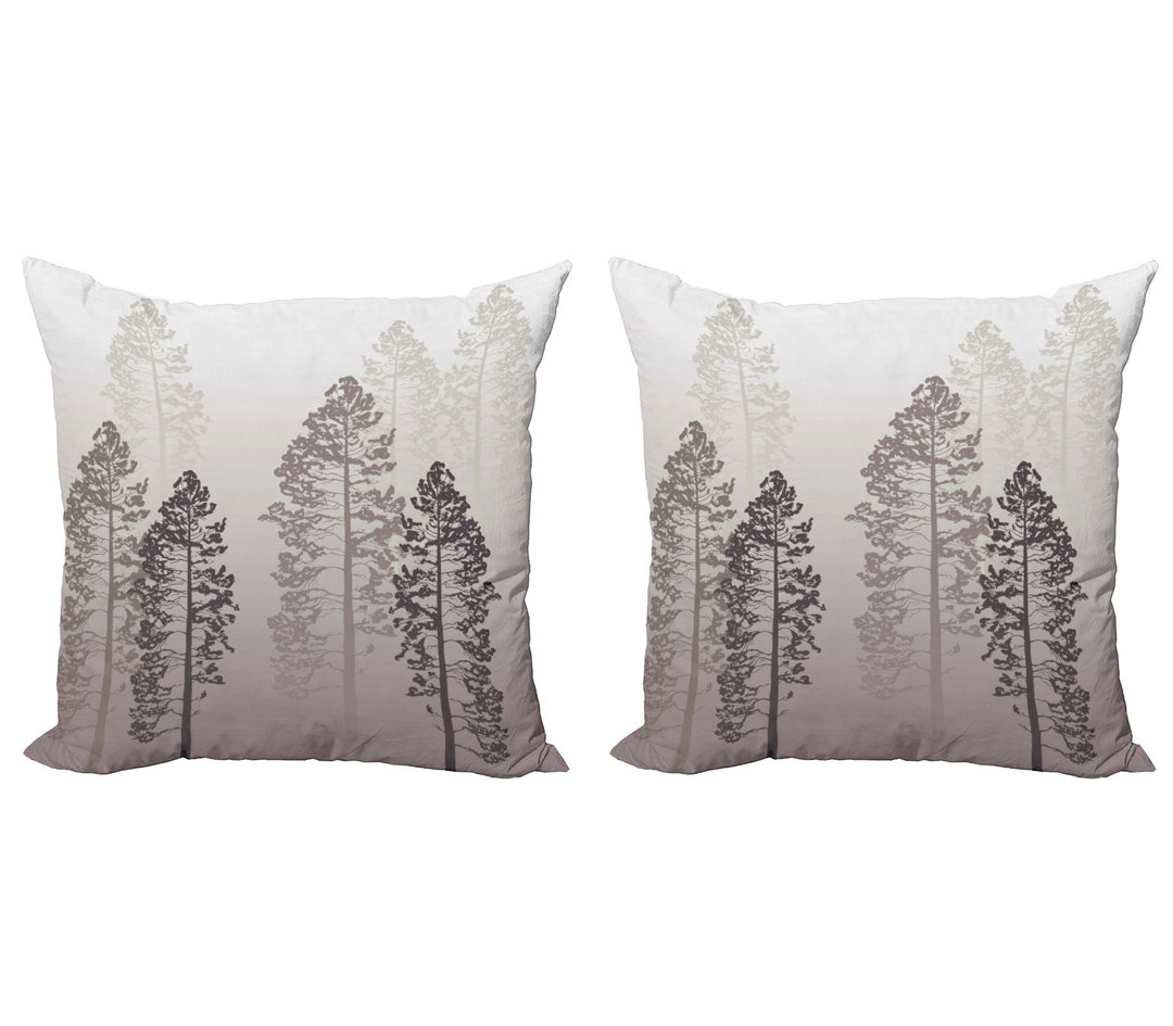 Kissen Kissenbezug 2er Pack, Wild Pine Forest Themed, Pale Mauve Taupe