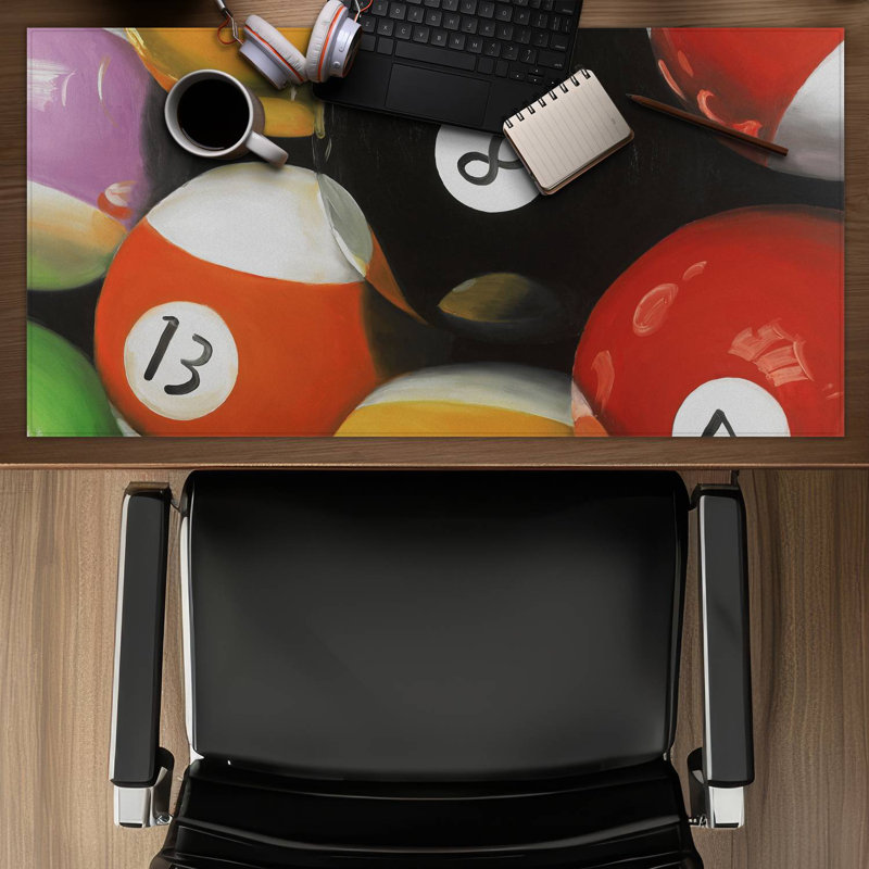 Pool balls closeup - 15.75"x31.50" Desk mat