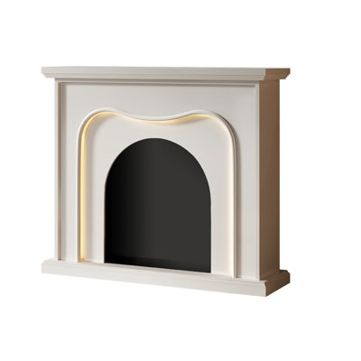 47.24"Modern Minimalist White Fireplace Mantel