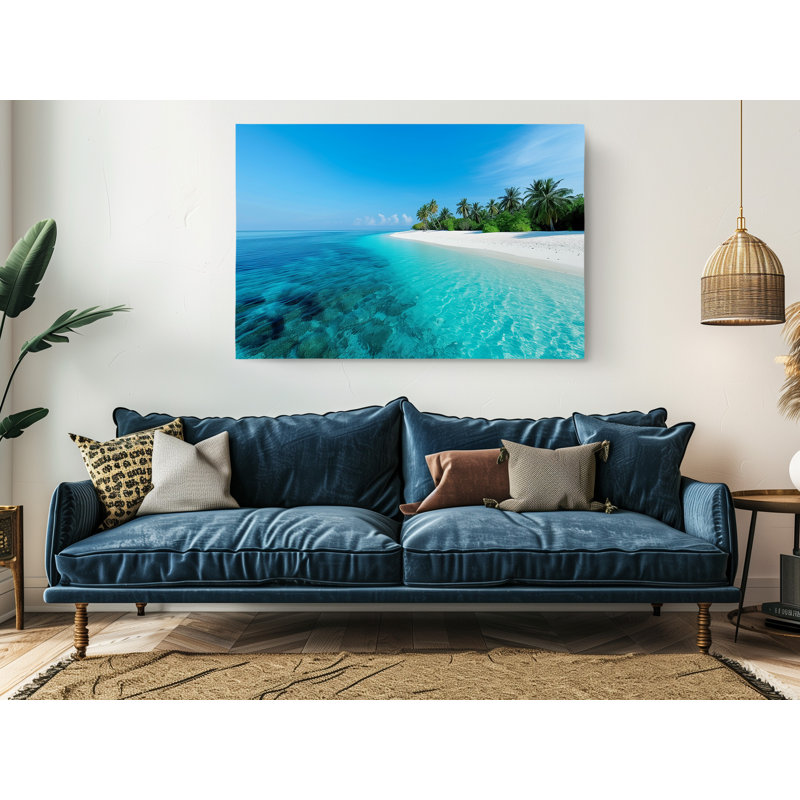Reproduction d'art sur toile, Maldives Beach, décoration murale moderne pour la maison et le bureau, H 24 po x l 36 po
