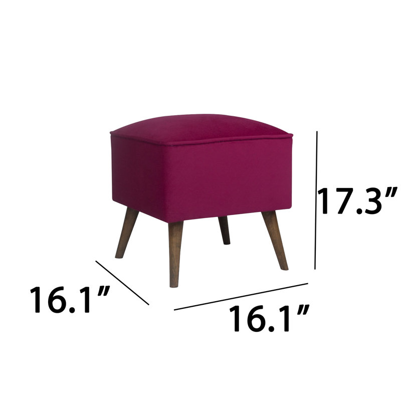 Kahmir Upholstered Ottoman, Burgundy