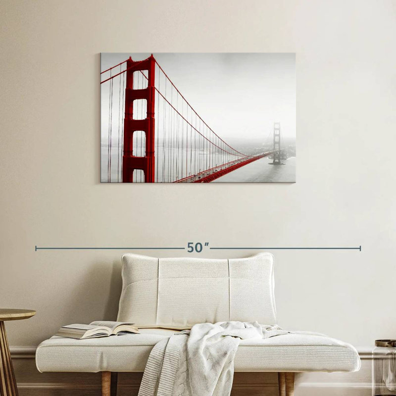 Lilie Golden Gate Bridge dans le brouillard, H 24 po x l 36 po