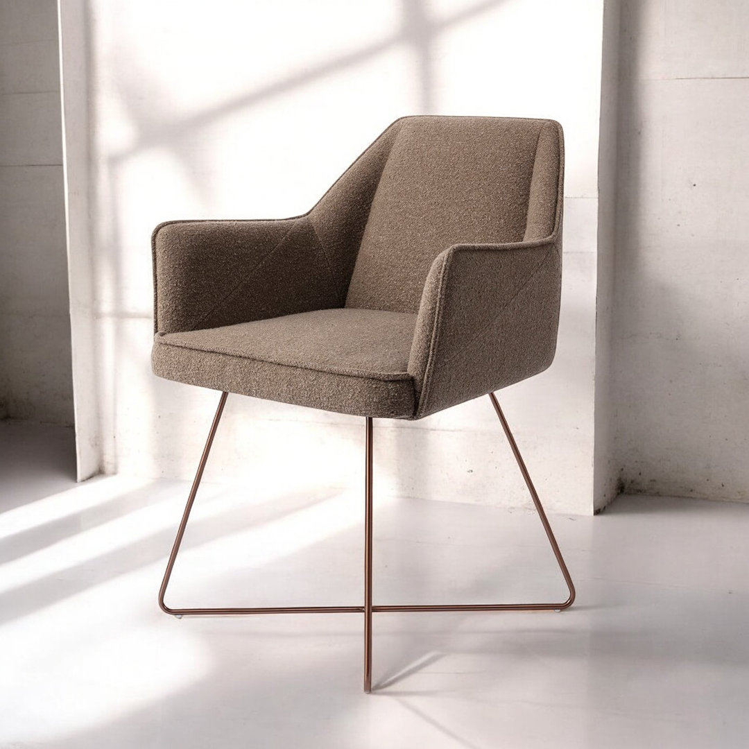 Dazja Polyester Upholstered Metal Armchair